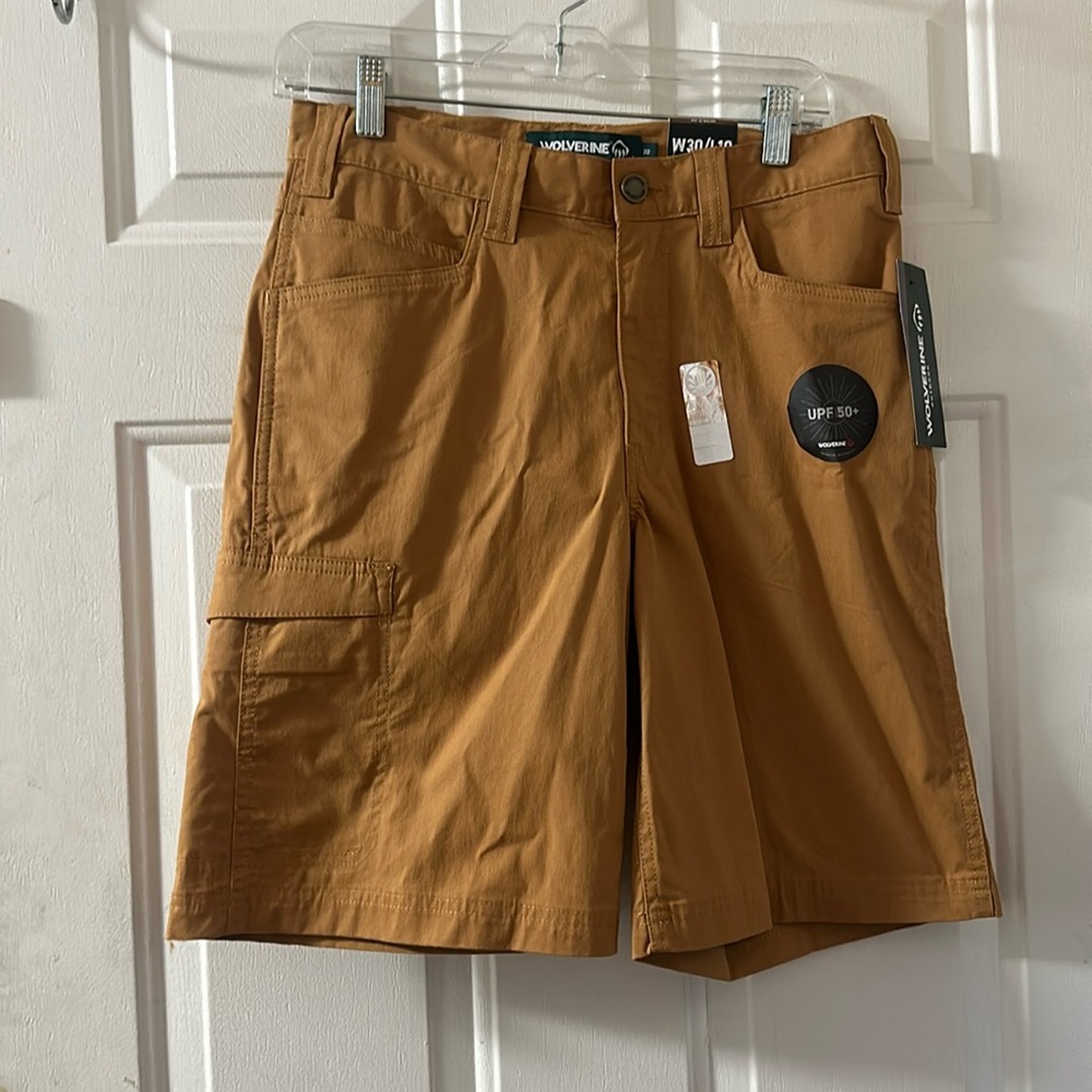 Wolverine Men’s Carbur Stretch Shorts: TAN: NEW WITH TAGS: SIZE 30
